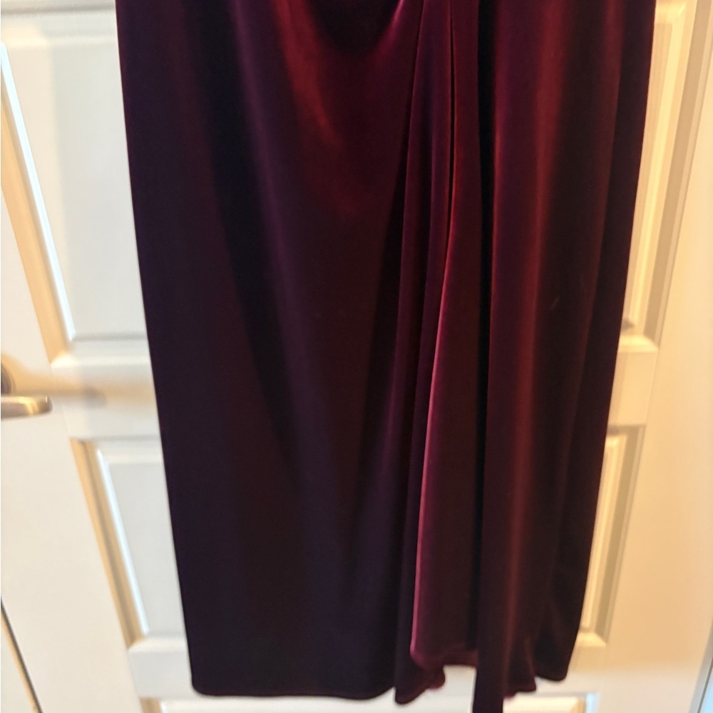 Vintage Robbie Bee Burgundy Velvet  Surplice Rockabilly Grunge Dress Size 10 - Picture 8 of 12